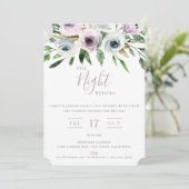 De Nacht Voor Mauve Bloemen Uitnodiging (Staand voorkant)