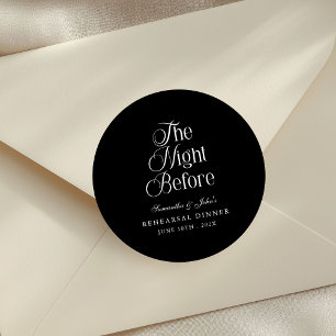 De Nacht Voor Moderne Elegante Oefenavond Eten Ronde Sticker