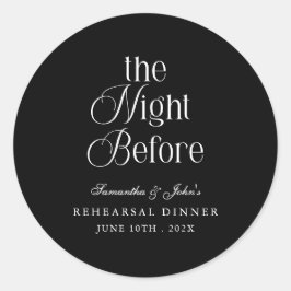 De Nacht Voor Moderne Elegante Oefenavond Eten Ronde Sticker