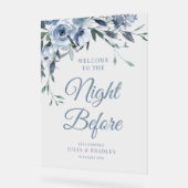 De nacht voor stoffige blauwe bloemen Acryl Teken Acryl Bord (Hoek)