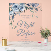 De nacht voor stoffige blauwe bloemen Acryl Teken Acryl Bord (Huwelijk)