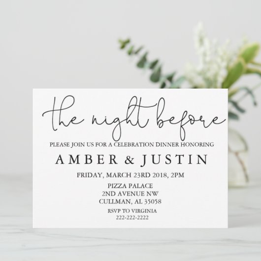 De nacht voor | Uitnodiging (Staand voorkant)