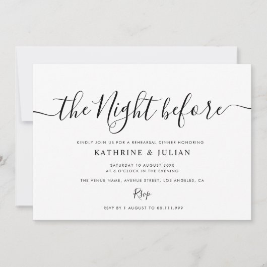 DE NACHT VOOR | Uitnodiging voor een repetitief di (Voorkant)