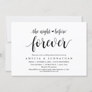 De nacht voor voor eeuwig, de repetitie van de bru kaart