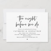 De nacht voor we dat doen, Wedding Rehearsal Dinne Kaart (Voorkant)