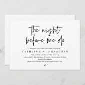 De nacht voor we dat doen, Wedding Rehearsal Dinne Kaart (Voorkant / Achterkant)