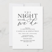 “De Nacht Voor We Trouwen” Moderne Oefendiner Uitn Kaart (Voorkant)