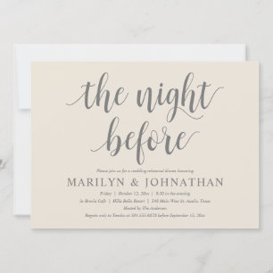 De Nacht Vooraf, Moderne Oefenavond voor Huwelijks Kaart