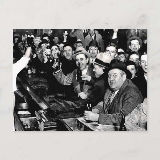 De nacht waarop het verbod is afgelopen briefkaart (Voorkant)