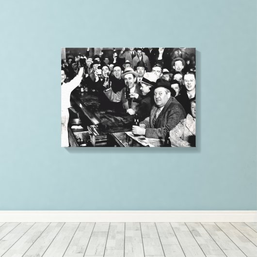 De nacht waarop het verbod is afgelopen canvas afdruk (Insitu (Houten vloer))