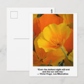 De nacht zal eindigen, Victor Hugo citeert Poppies Briefkaart (Voorkant / Achterkant)