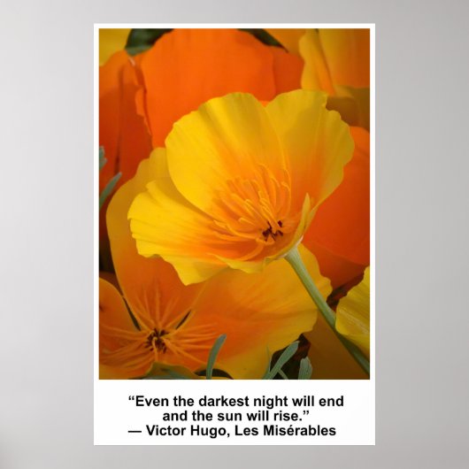 De nacht zal eindigen, Victor Hugo citeert Poppies Poster (Voorkant)