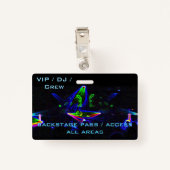 De nachtclub bekijken / DJ-spin rafelen Badge (Achterkant met clip)