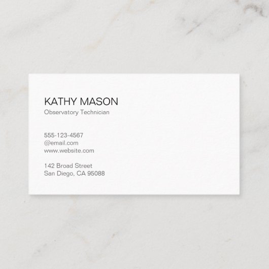 De Nachtelijke Hemel | Sterren Visitekaartje (Achterkant)