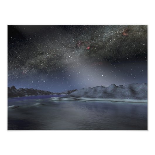 De nachtelijke hemel van een hypothetische buitena foto afdruk (Voorkant)
