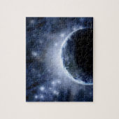 De nachtelijke hemel vol sterren rond de planeet legpuzzel (Verticaal)