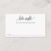 De Nachtelijke Ideeën van de datum, Minimalistisch Informatiekaartje (Voorkant)