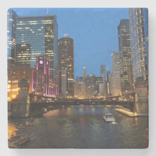 De Nachten van de Rivier van Chicago Stenen Onderzetter