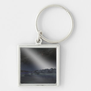 De nachthemel van een hypothetische buitenaardse p sleutelhanger