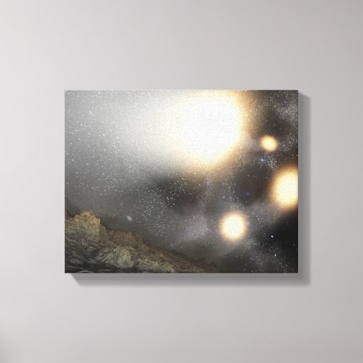 De nachthemel zoals gezien vanuit een hypothetisch canvas afdruk (Voorkant)