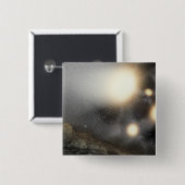 De nachthemel zoals gezien vanuit een hypothetisch vierkante button 5,1 cm (Voorkant /achterkant)