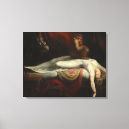 De nachtmerrie (door Henry Fuseli) Canvas Afdruk