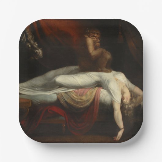 De nachtmerrie (door Henry Fuseli) Papieren Bordje (Voorkant)