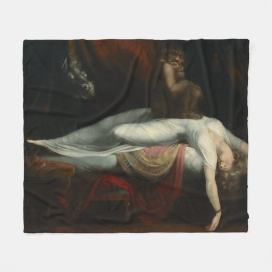 De Nachtmerrie Henry Fuseli Schilderij Fleece Deken (Voorkant (Horizontaal))