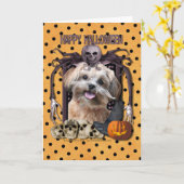 De Nachtmerrie van Halloween - ShihPoo - Maggie Kaart (Gele Bloem)