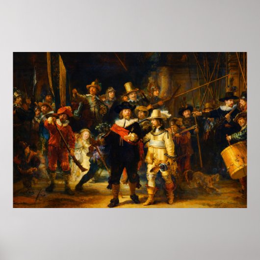 De Nachtwacht van Rembrandt Poster (Voorkant)