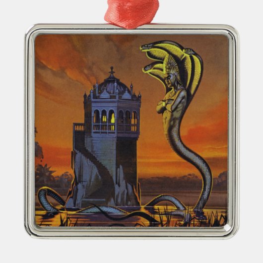 De Naga-King (kleurenlitho) Metalen Ornament (Voorkant)