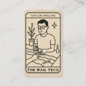 De Nail Tech Mannelijke Mystieke Tarot Social Medi Visitekaartje (Voorkant)