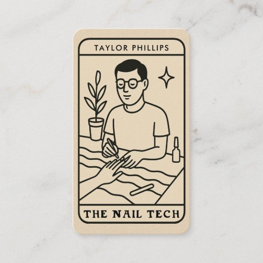 De Nail Tech Mannelijke Mystieke Tarot Social Medi Visitekaartje (Voorkant)