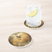 De najaarsavond zandsteen onderzetter (Zijkant)