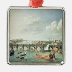 De namen onder de brug van Westminster Metalen Ornament