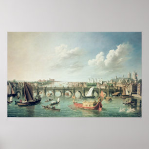 De namen onder de brug van Westminster Poster