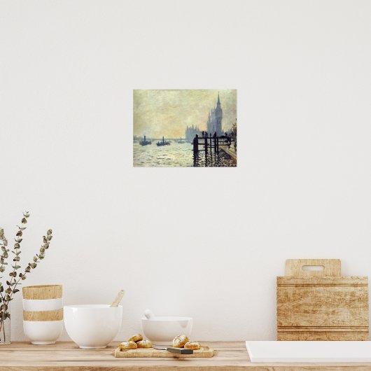 De namen onder Westminster - Claude Monet Poster (Keuken)