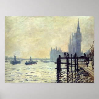 De namen onder Westminster - Claude Monet Poster