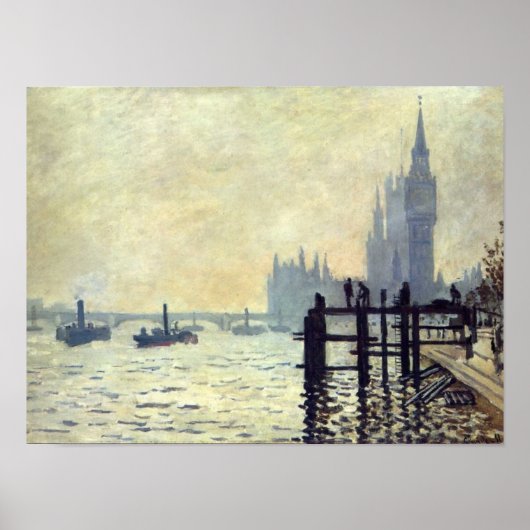 De namen onder Westminster - Claude Monet Poster (Voorkant)