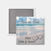 De Namen van de Bride & van de Groom die in Zand w Magneet (Voorkant / Achterkant)