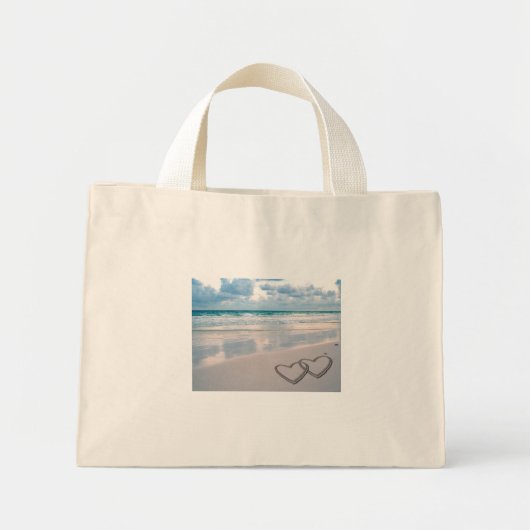 De Namen van de Bride & van de Groom die in Zand w Mini Tote Bag (Voorkant)