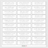 De Namen van de Gast van het huwelijk Adres Eenvou Sticker (Vel)