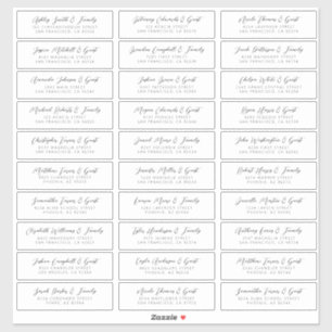De Namen van de Gast van het huwelijk Adres Eenvou Sticker