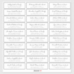 De Namen van de Gast van het huwelijk Adres Eenvou Sticker<br><div class="desc">Bestaat uit eenvoudige sans serif en moderne serif typografie. Deze elementen zijn eenvoudig,  elegant en modern. Dit heeft 30 sticker. Dit is ontworpen door White Paper Birch Co. exclusief voor Zazzle. Hier te vinden op: http://www.zazzle.com/store/whitepaperbirch</div>