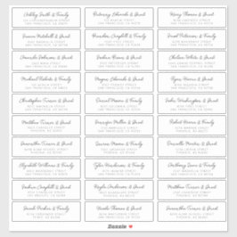 De Namen van de Gast van het huwelijk Adres Eenvou Sticker