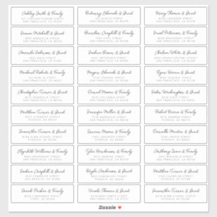 De Namen van de Gast van het huwelijk Adres Eenvou Sticker