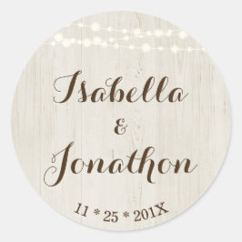 De namen van de paar aanpassen - Rustic Wedding Se Ronde Sticker