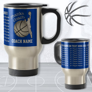 De namen van de speler Basketball Coach Gifts PERS Reisbeker