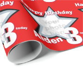 De namen van dozen leeftijd 3 voegen uw patroon va cadeaupapier (Rol Hoek)