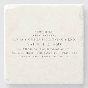 De namen van God Typografie Christelijk Stenen Onderzetter